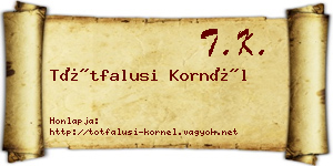 Tótfalusi Kornél névjegykártya