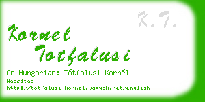 kornel totfalusi business card