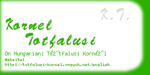 kornel totfalusi business card